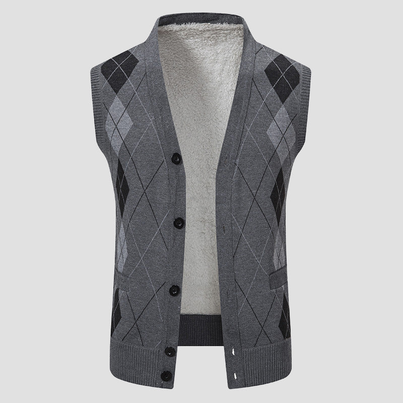 PHILIP™ | Gilet pour homme à mailles losanges, doublé