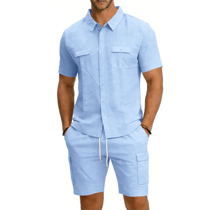 PHILIP™ | Ensemble short et chemise à poches utilitaires pour homme