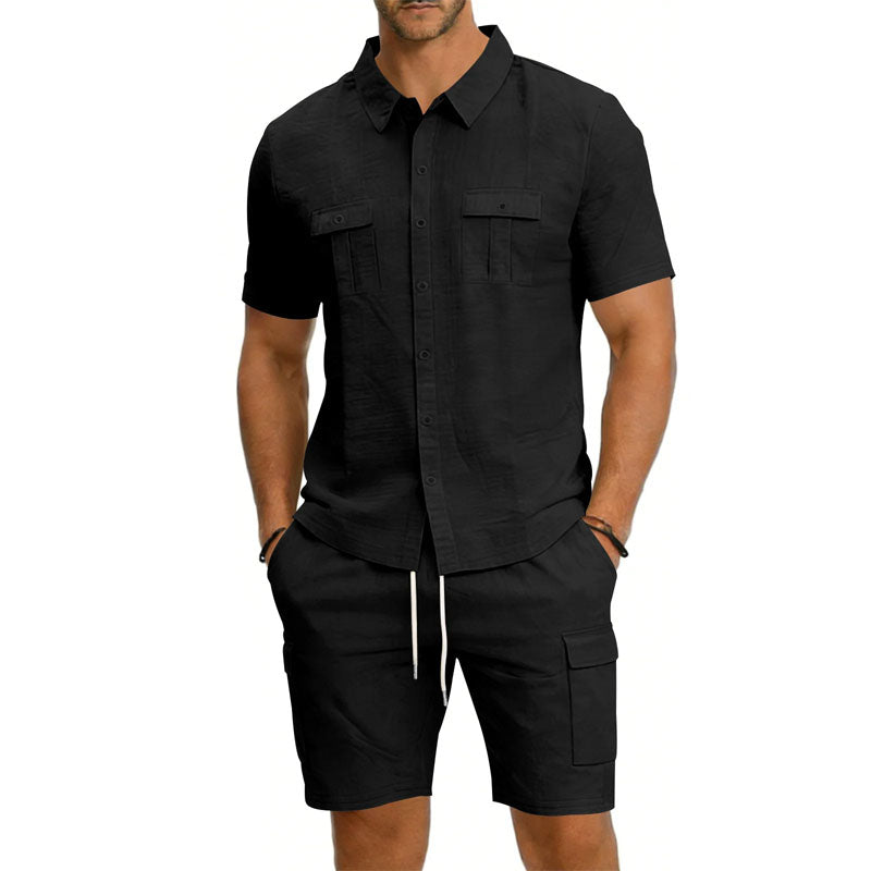 PHILIP™ | Ensemble short et chemise à poches utilitaires pour homme