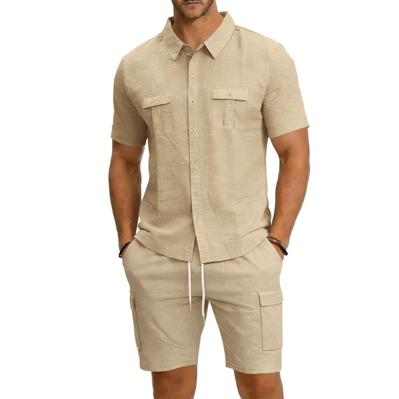 PHILIP™ | Ensemble short et chemise à poches utilitaires pour homme