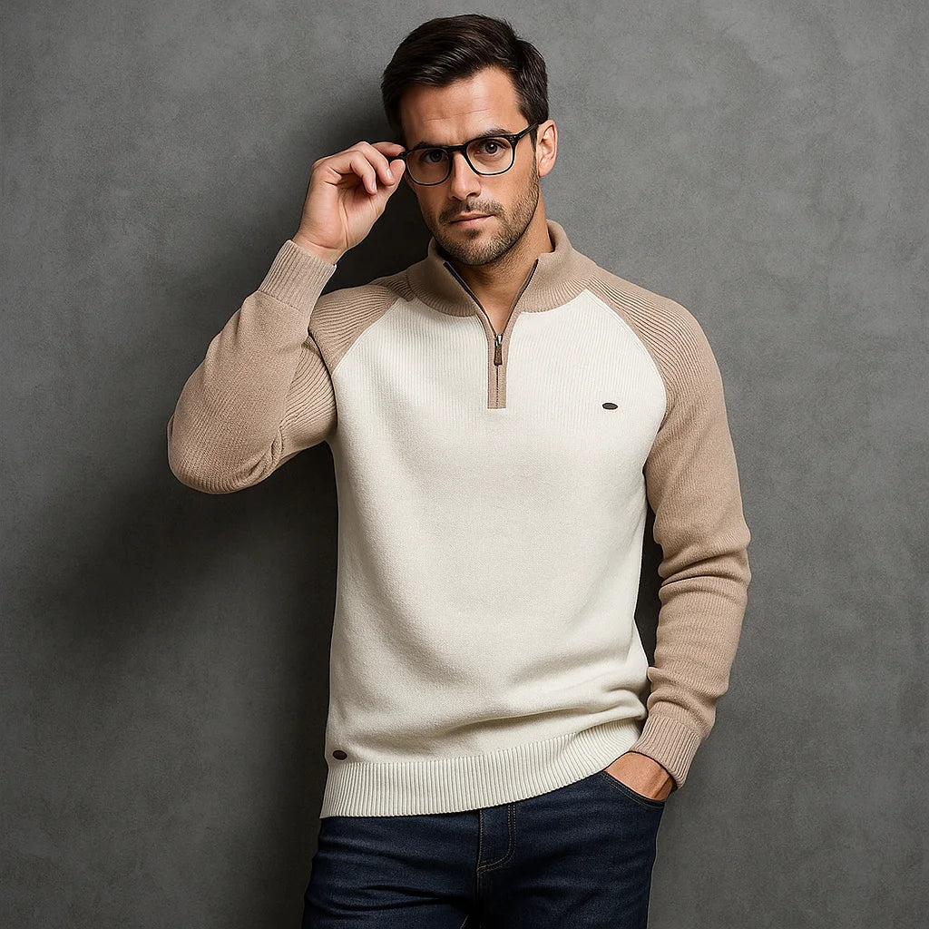 PHILIP | PULL À COL ZIP QUART DE LONG POUR HOMMES