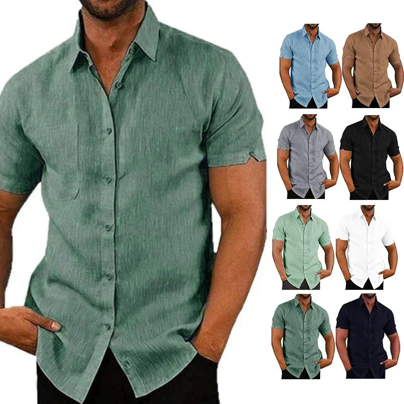 PHILIP™ | Chemise en lin à manches courtes pour homme