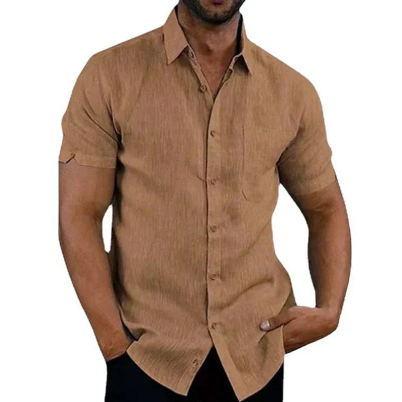 PHILIP™ | Chemise en lin à manches courtes pour homme