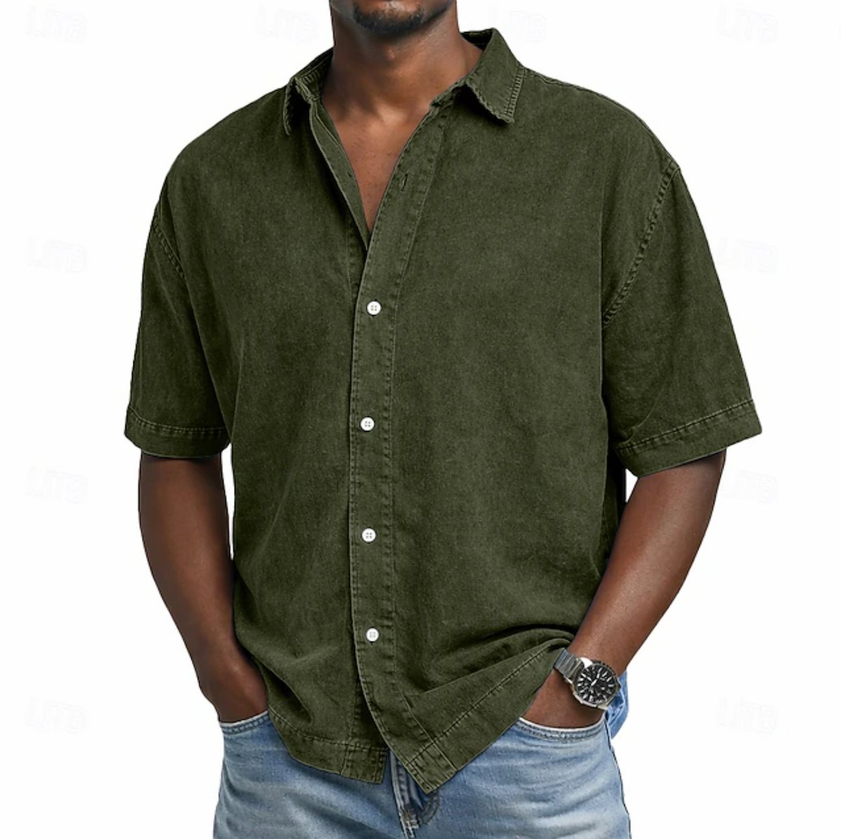 PHILIP™ | Chemise pour homme à effet délavé à l'acide