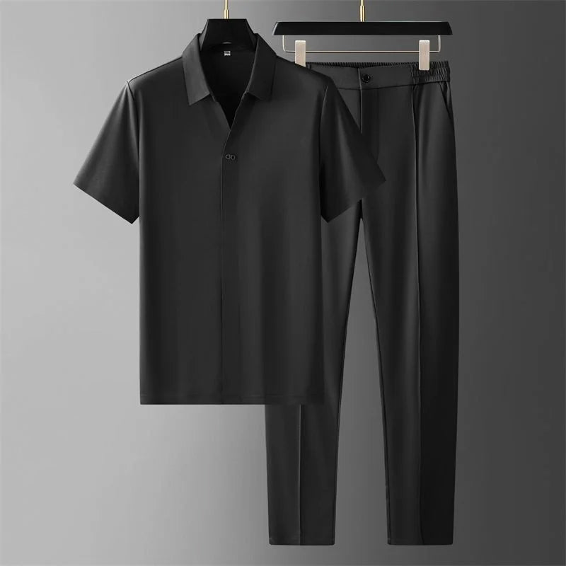 PHILIP™ | Ensemble chemise à col en V et pantalon pour homme