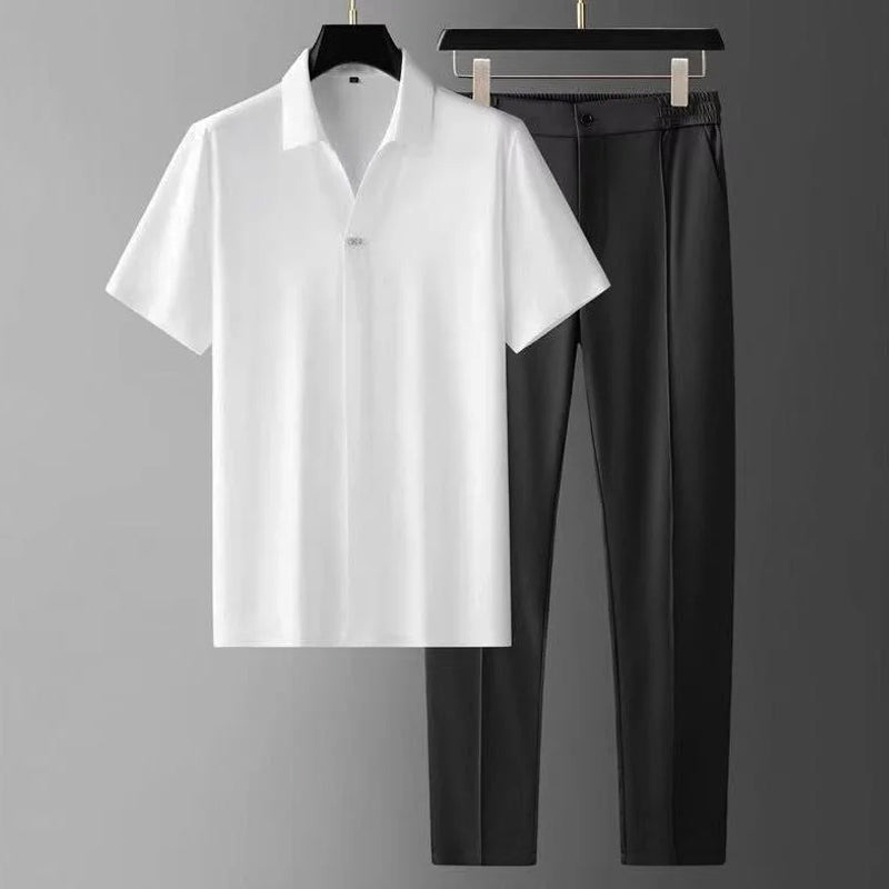 PHILIP™ | Ensemble chemise à col en V et pantalon pour homme