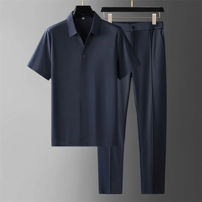 PHILIP™ | Ensemble chemise à col en V et pantalon pour homme