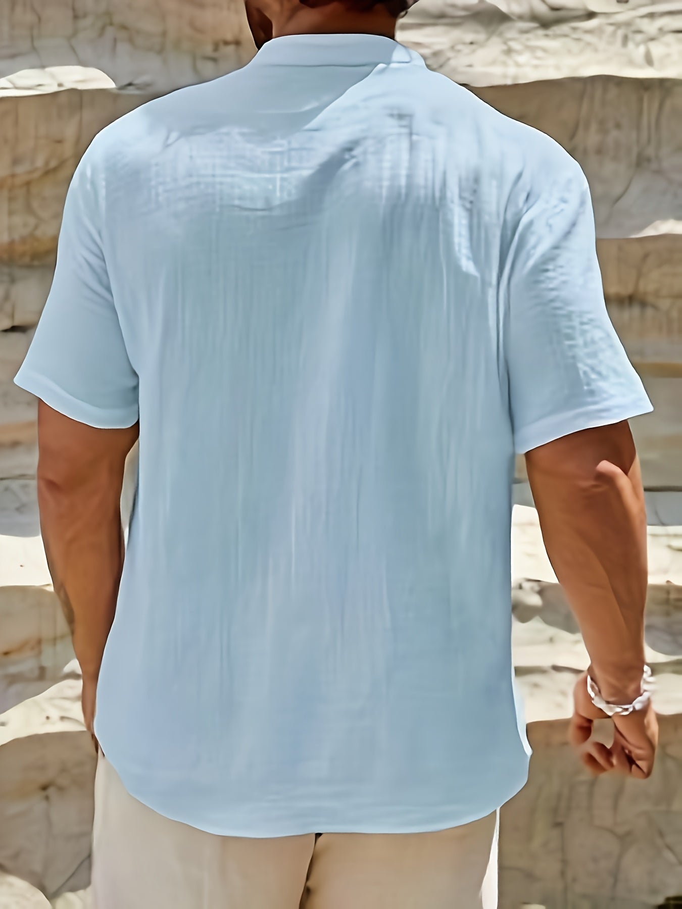 PHILIP™ | Chemise en lin à col en V pour homme