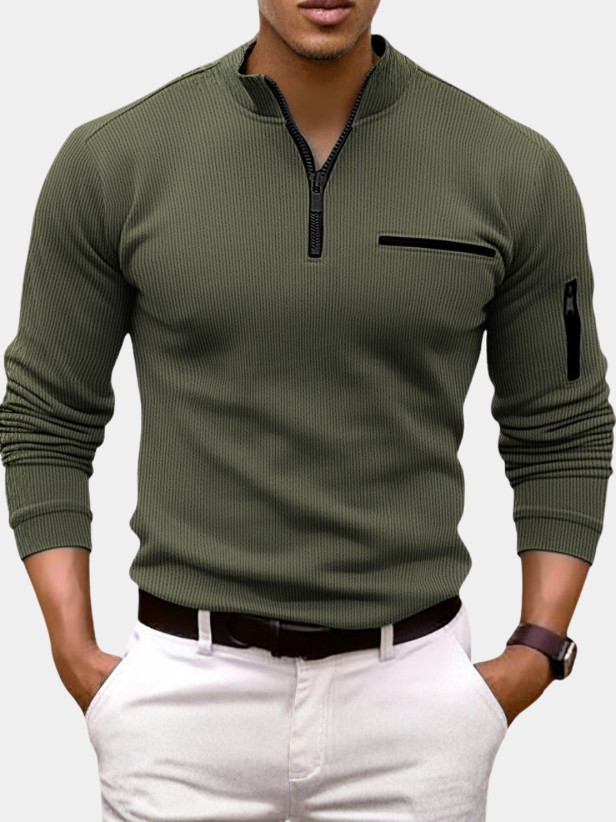 PHILIP | CHEMISE À COL ZIP POUR HOMMES