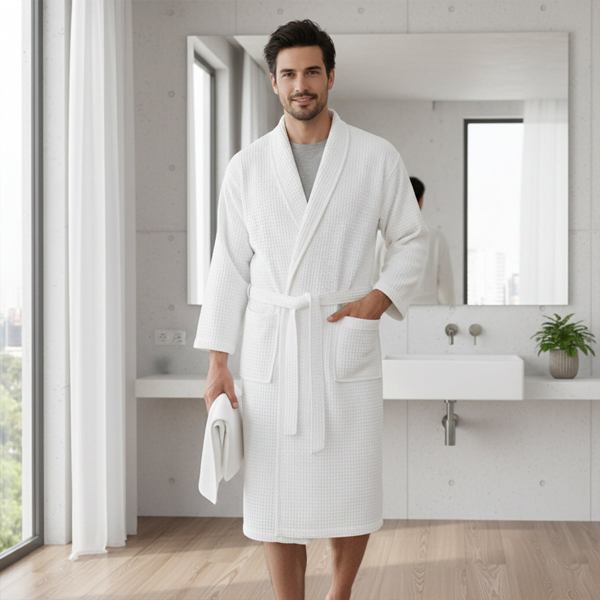 PHILIP™ | Peignoir en tissu gaufré